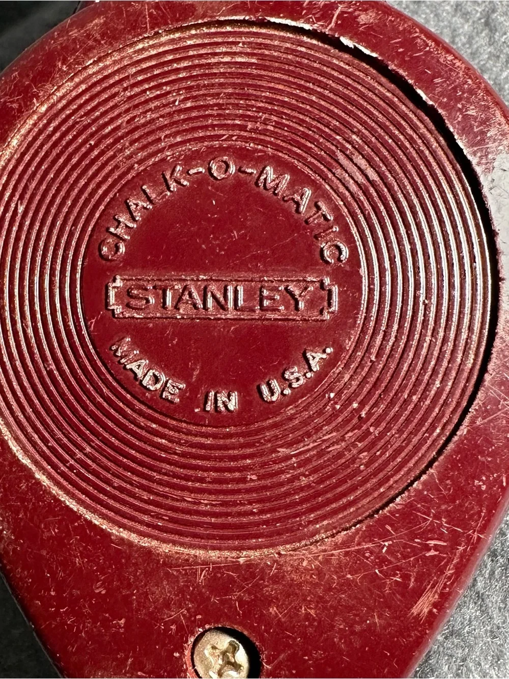 Vintage Stanley Maroon Chalk Line Reel